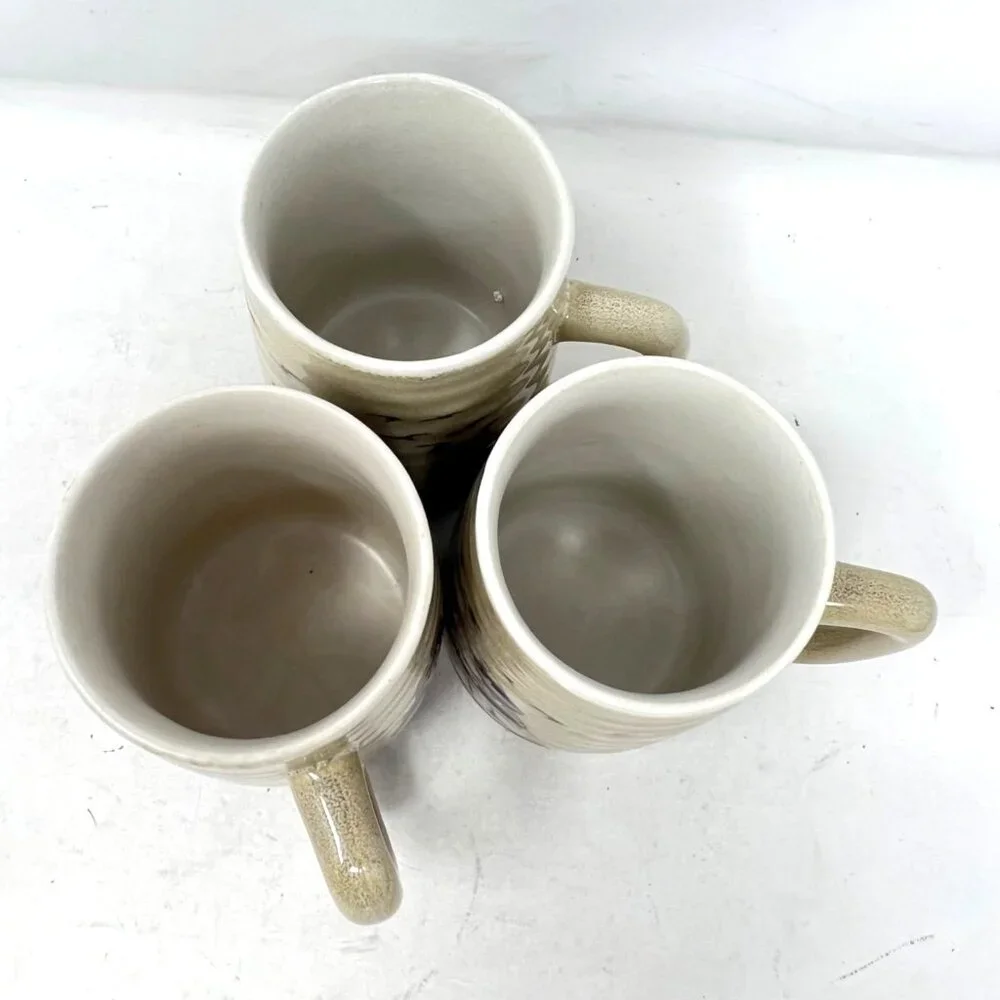 Stoneware Coffee Tea Mugs Trees Ducks Geese‎ Brown 5